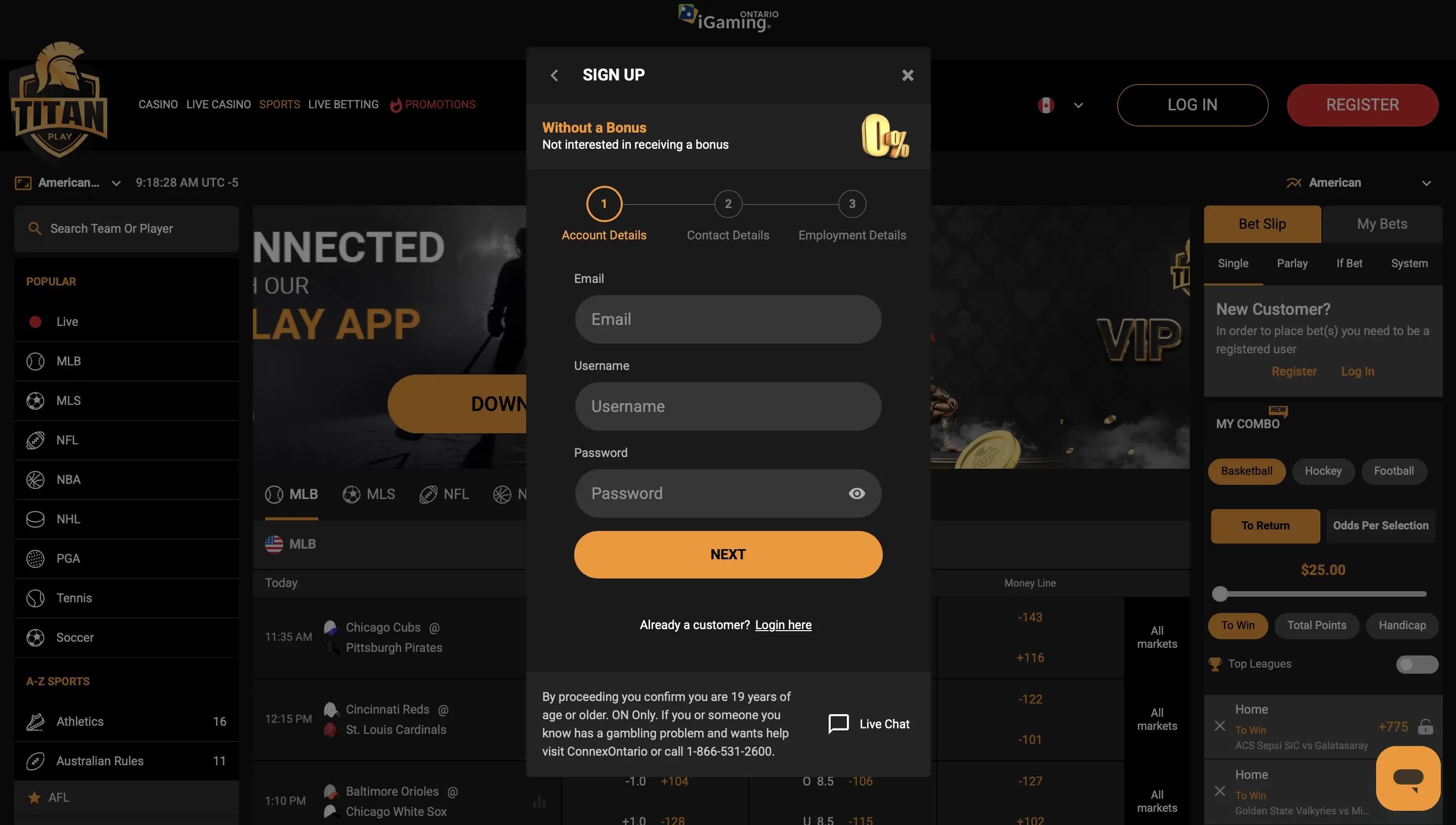 Open an Account in TitanPlay-Step 3 Open an Account in TitanPlay-Step 3