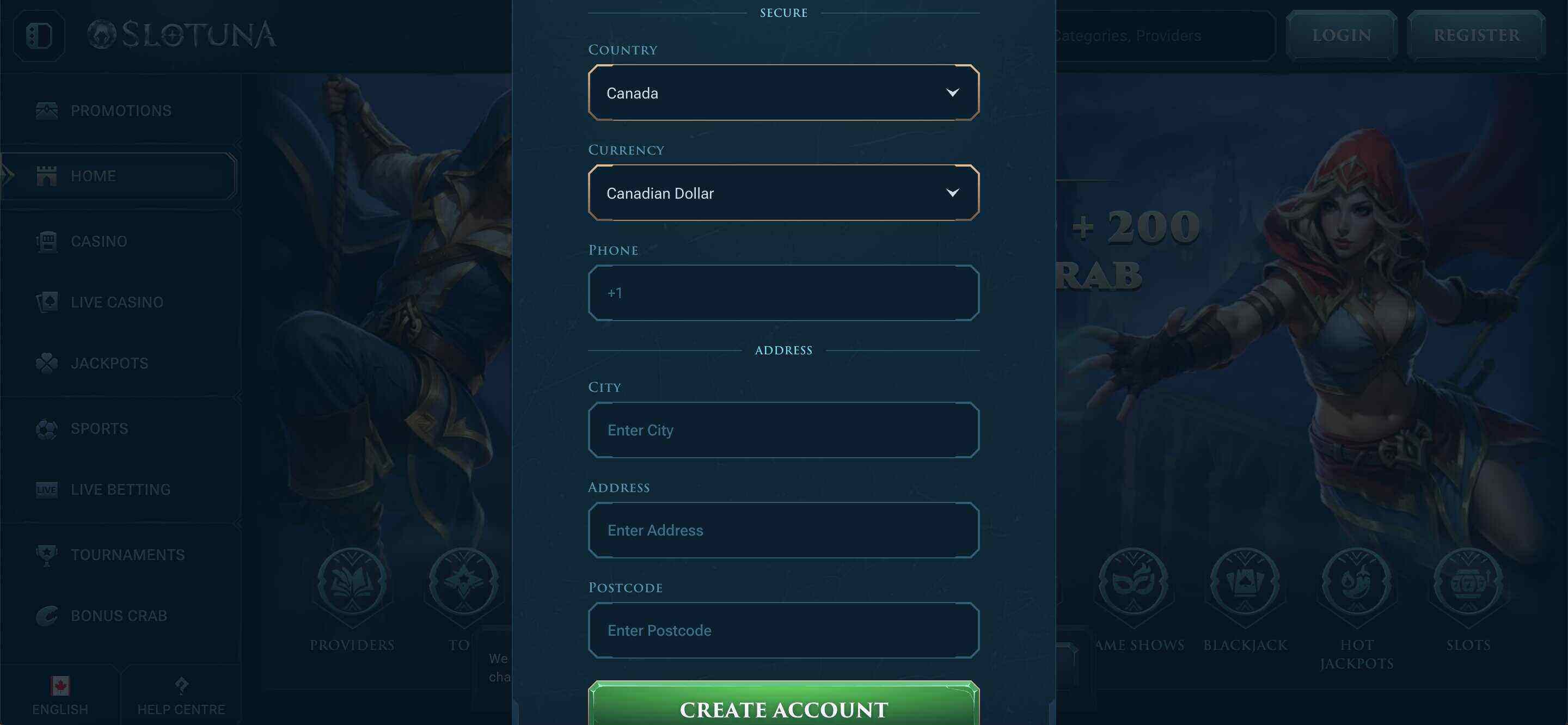 Open an Account in Slotuna-Step 7