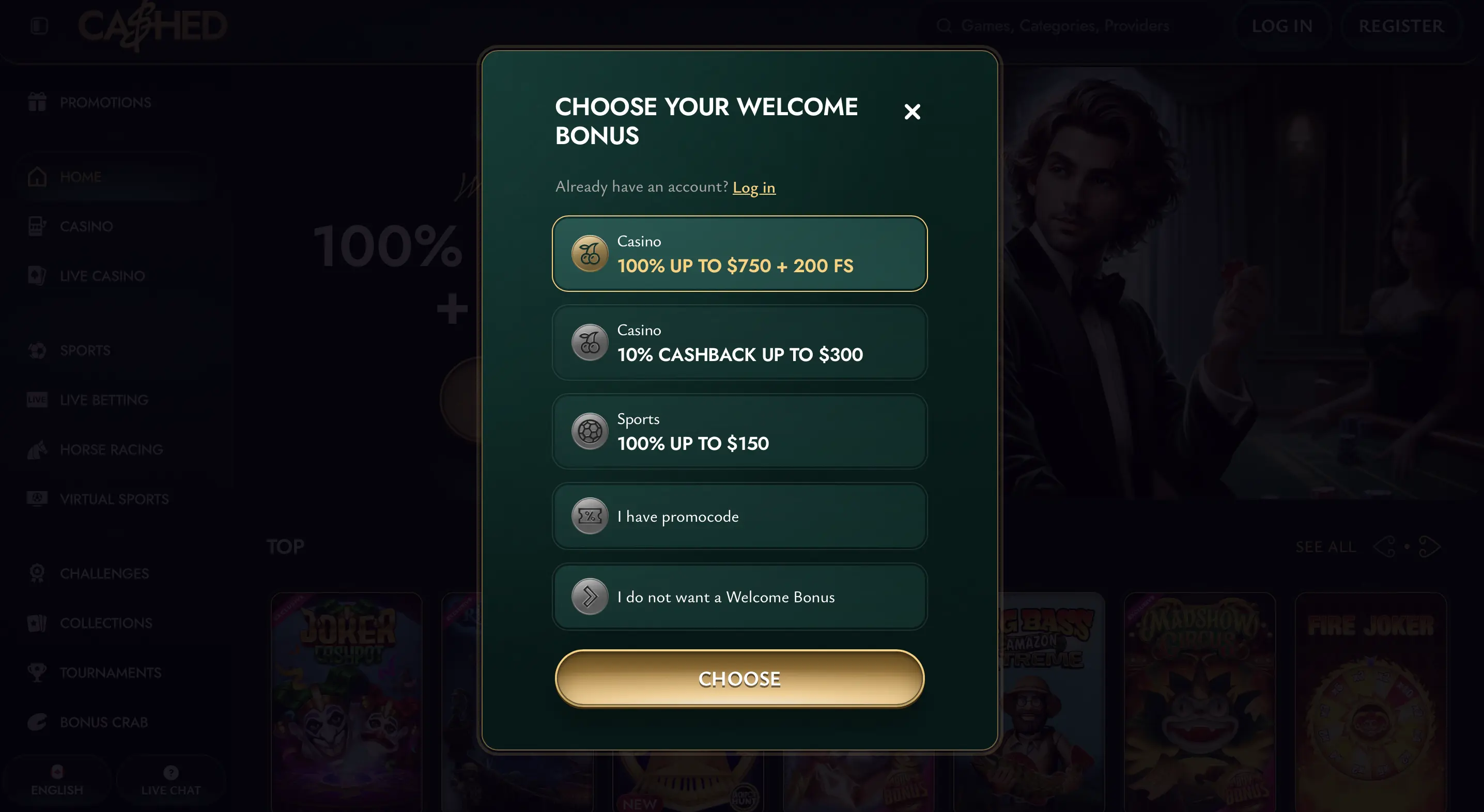 Open an Account in Cashed-Step 2