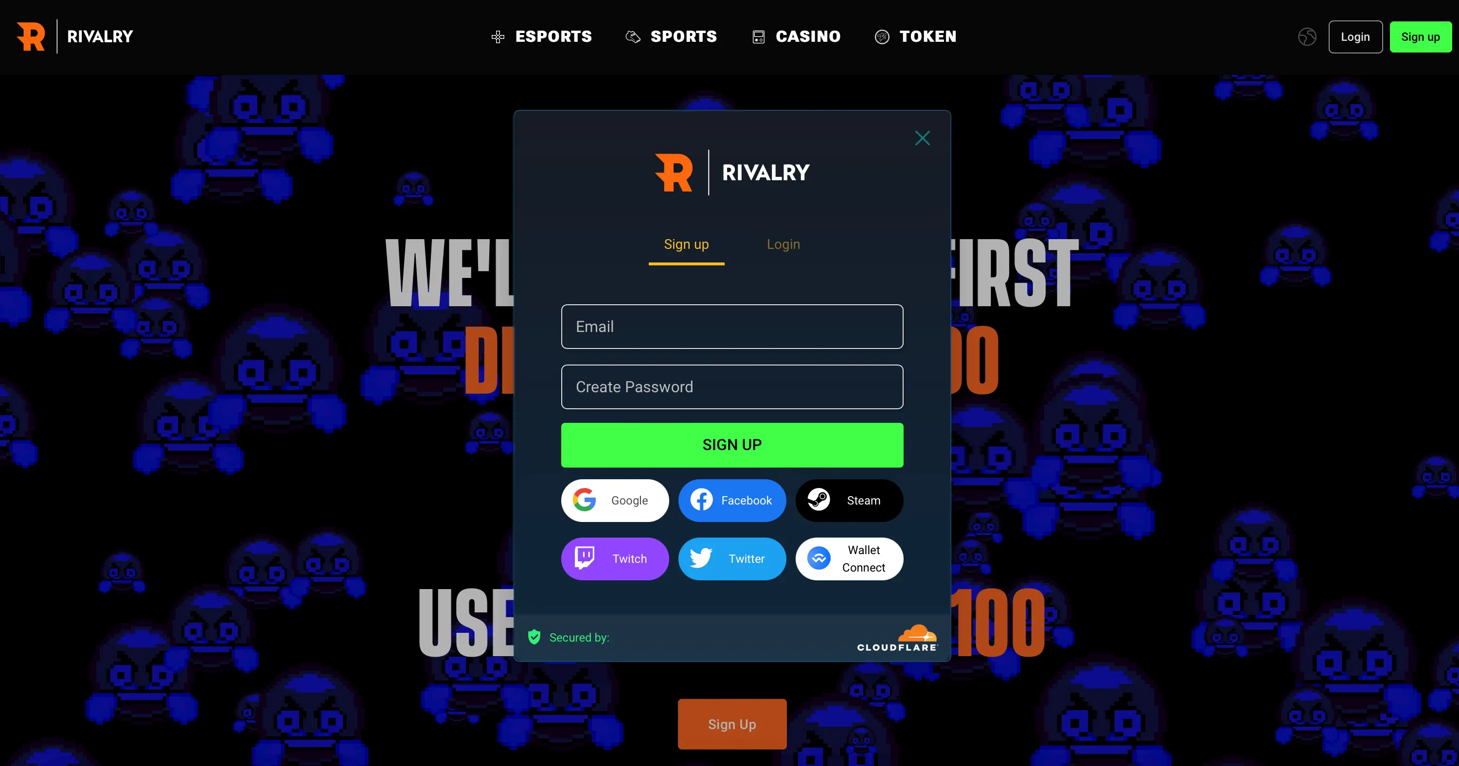 Open an Account in Rivalry-Step 2