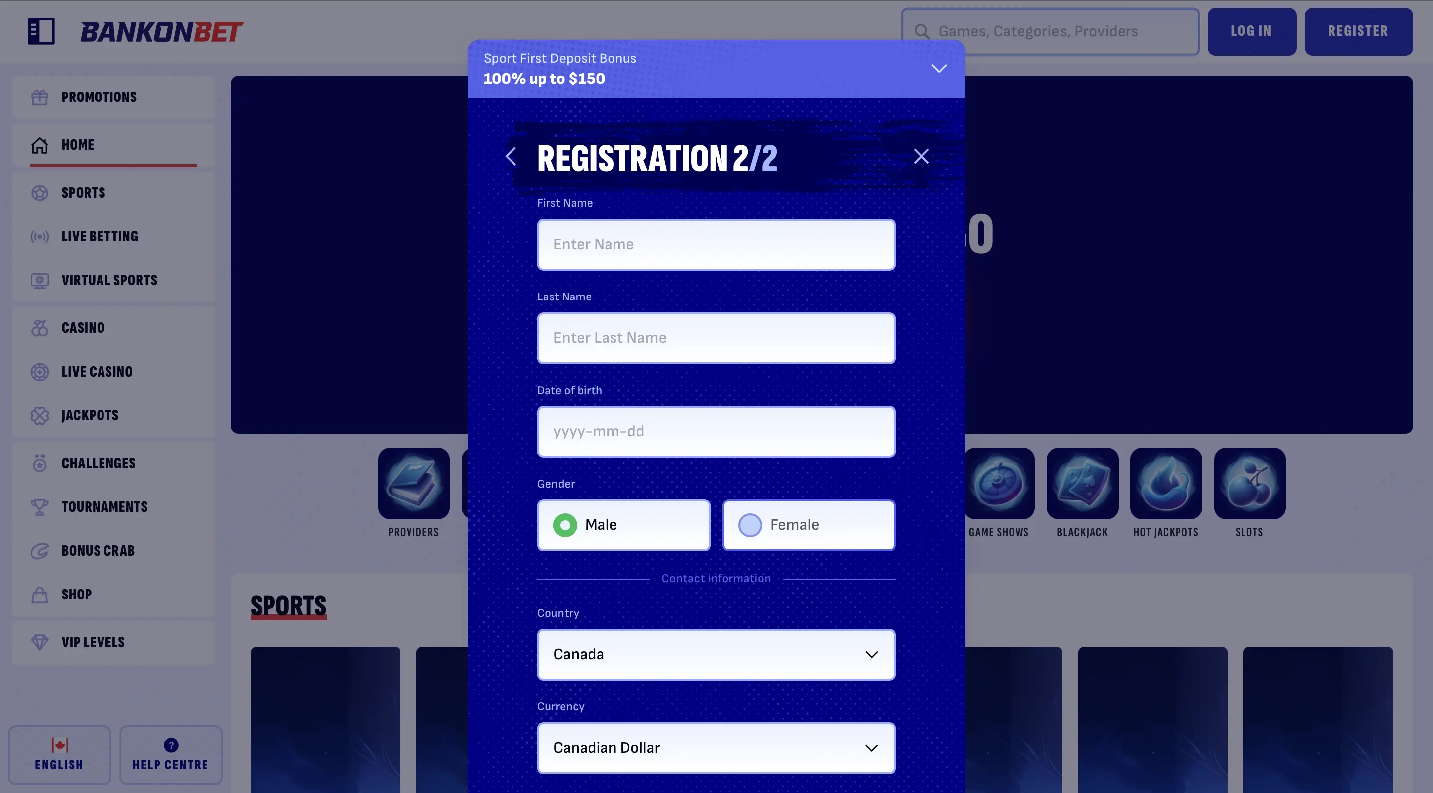 Open an Account in Bankonbet-Step 4