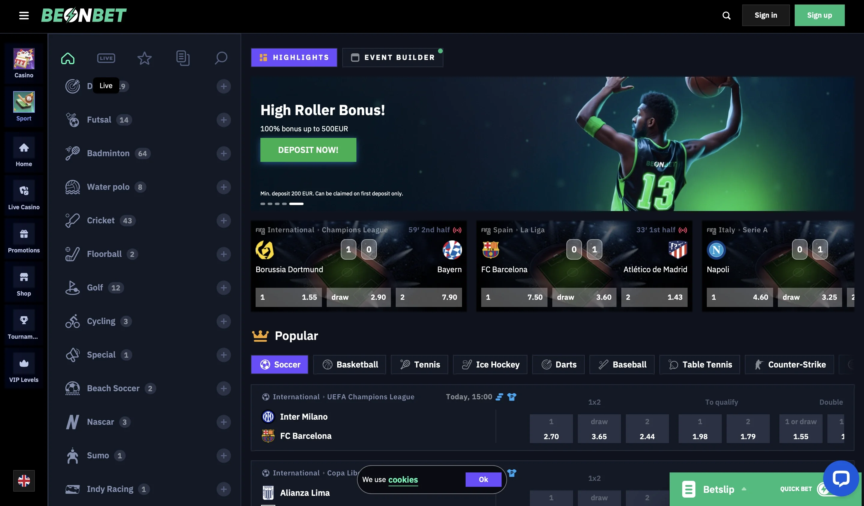 Open an Account in Beonbet-Step 1