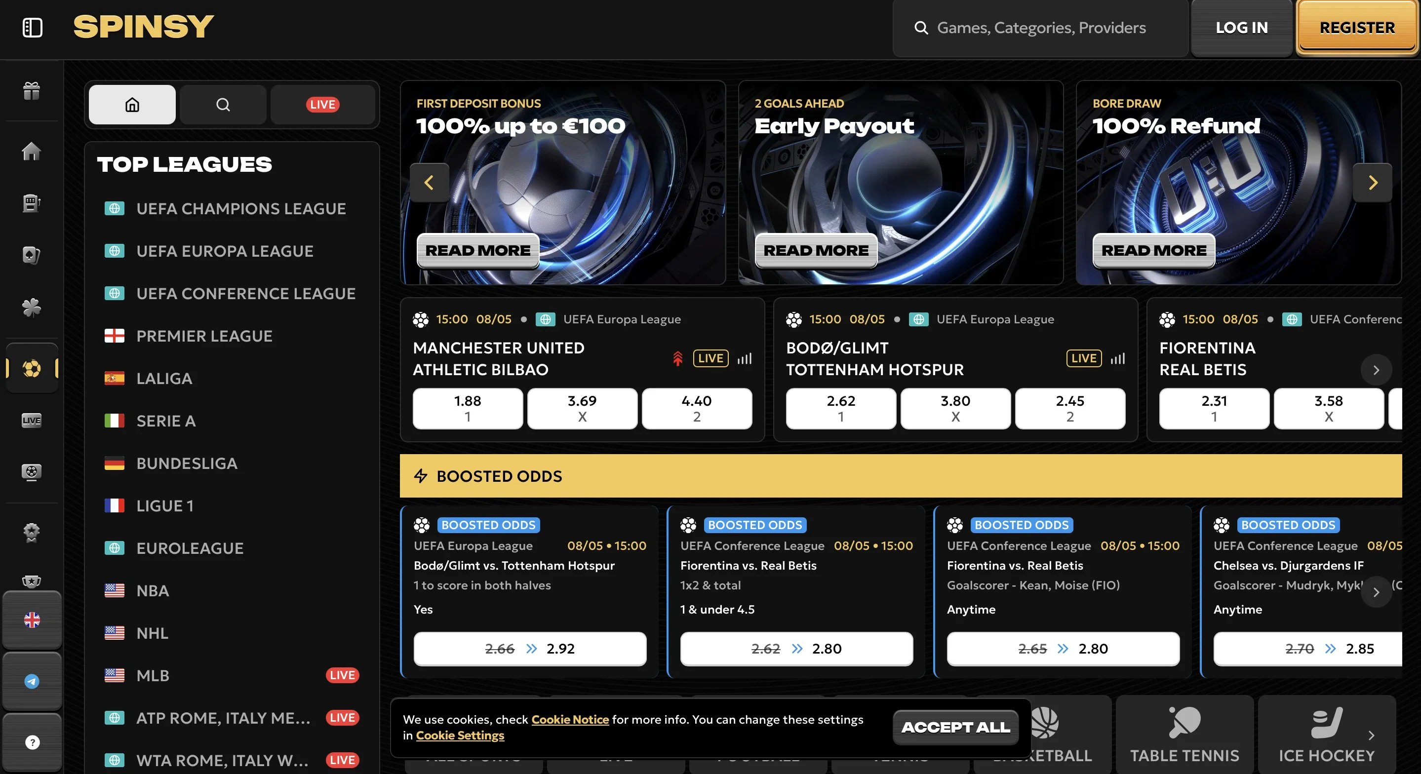 Open an Account in Spinsy-Step 1