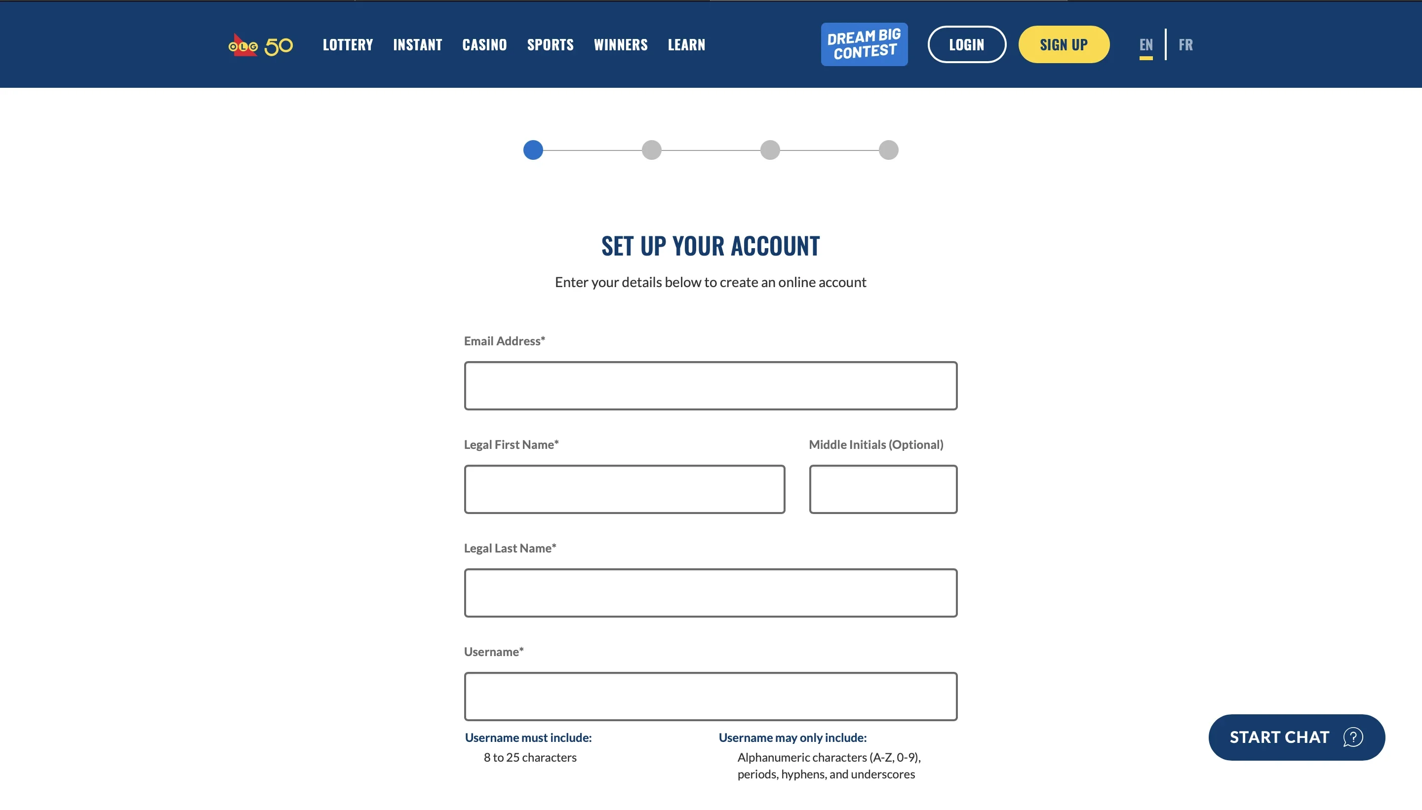 Open an Account in Proline-Step 2