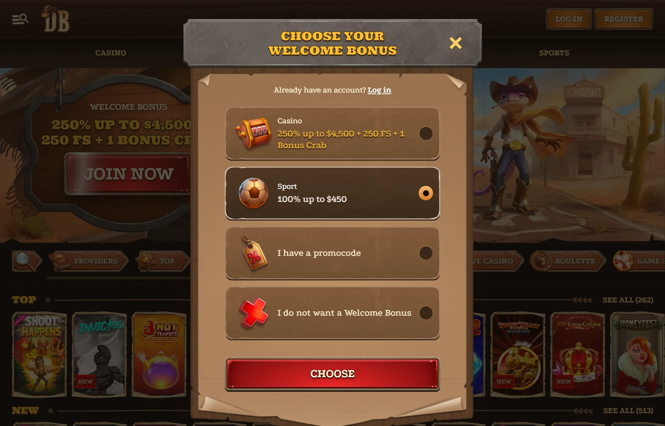 Open an Account in Dazardbet-Step 2