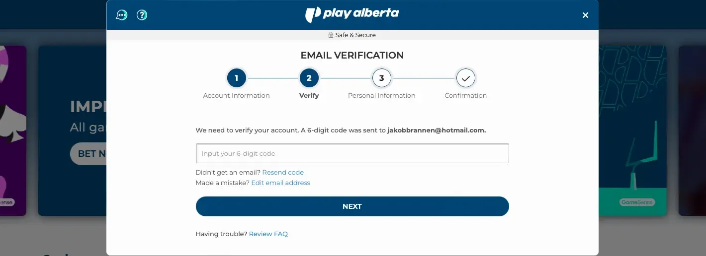 Open an Account in Play Alberta-Step 4
