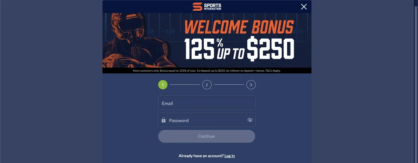 Open an Account in Sports Interaction-Step 3 Open an Account in Sports Interaction-Step 3