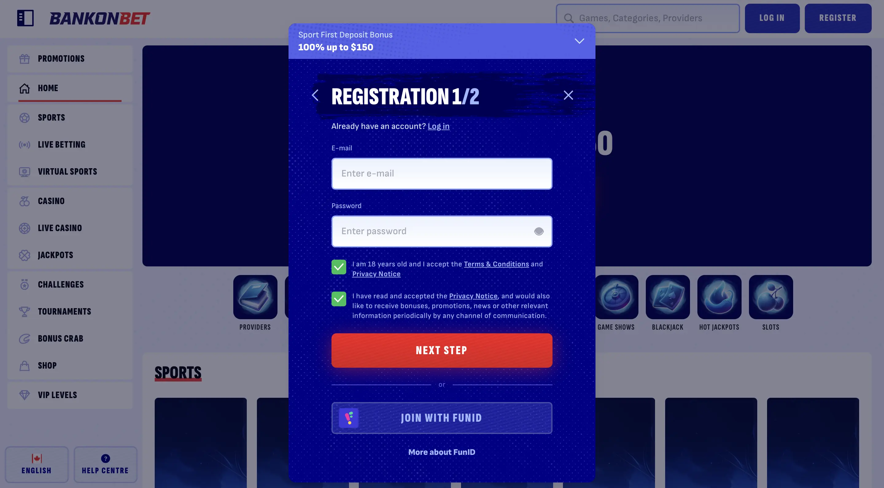Bankonbet sign up 3