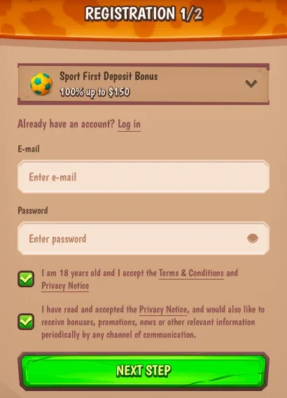Open an Account in StoneVegas-Step 4 Open an Account in StoneVegas-Step 4