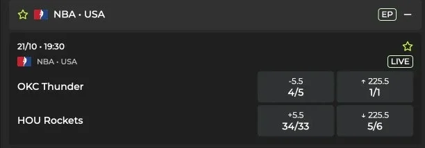 Fractional odds example