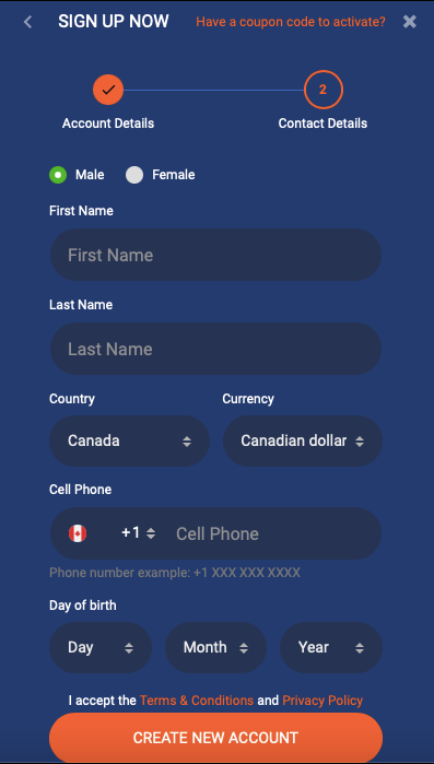 Open an Account in Dream.Bet-Step 4 Open an Account in Dream.Bet-Step 4