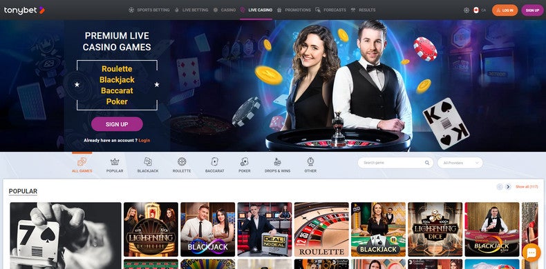 tonybet live casino
