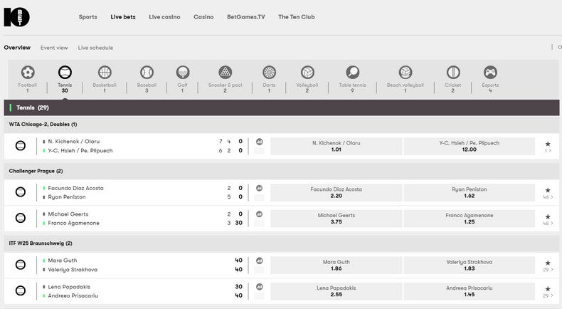 10bet live betting
