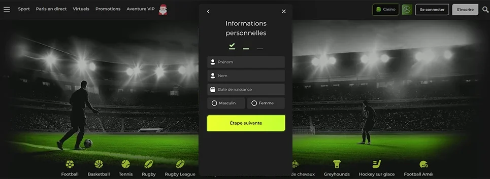 Saisissez vos renseignements personnels.