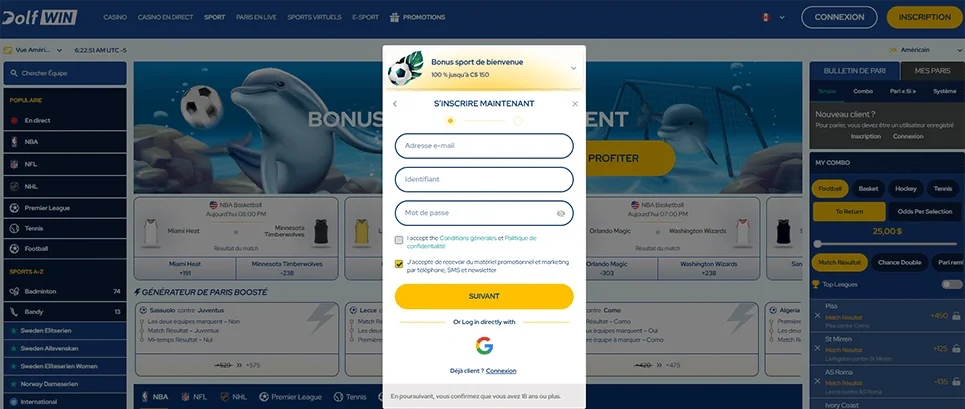 Saisissez vos renseignements personnels.