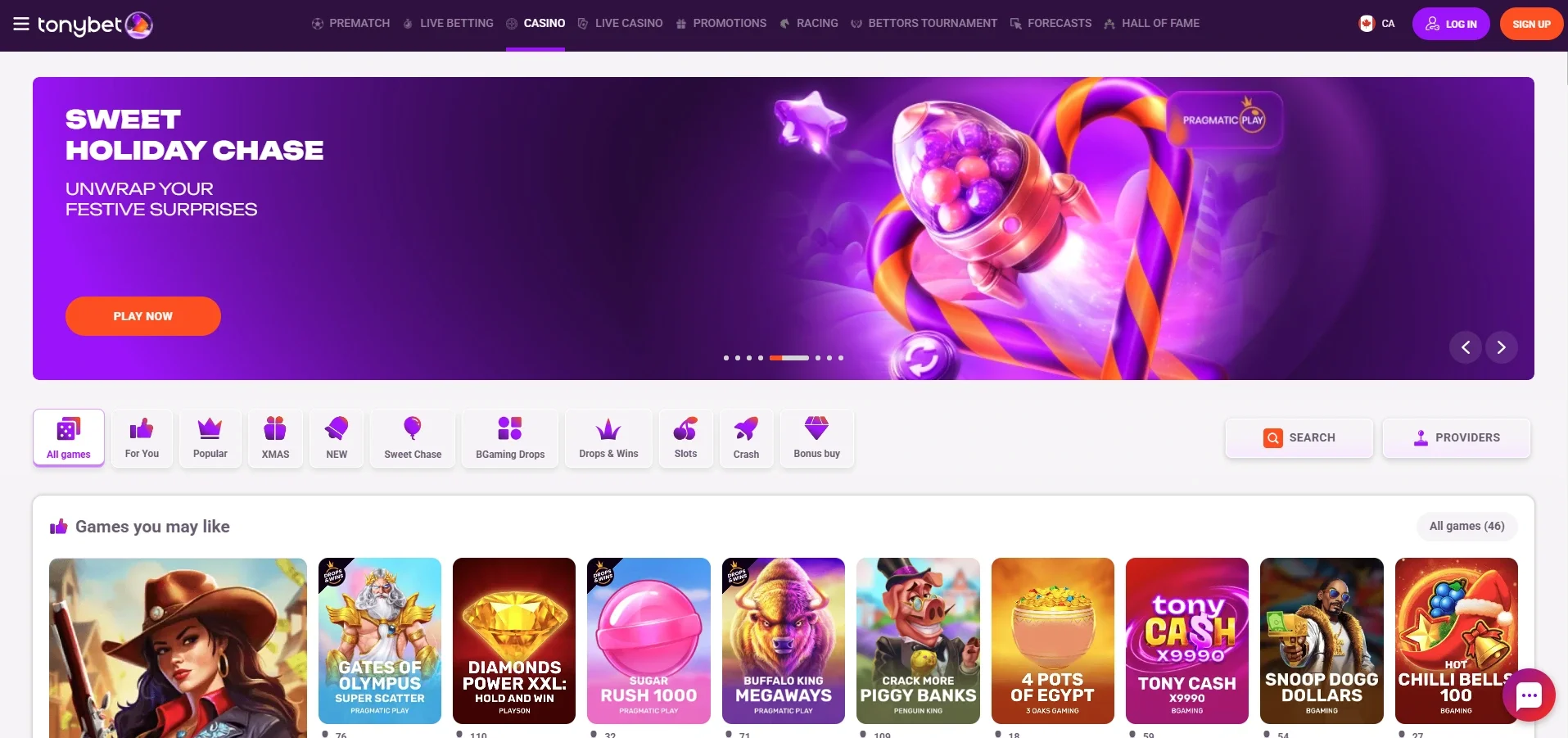 TonyBet Casino bonuses